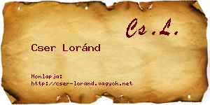 Cser Loránd névjegykártya